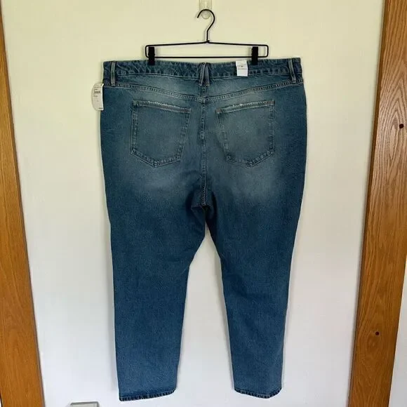 Good American Good Boy Twisted Slit Hem High Rise Indigo Jean - Picture 3 of 8